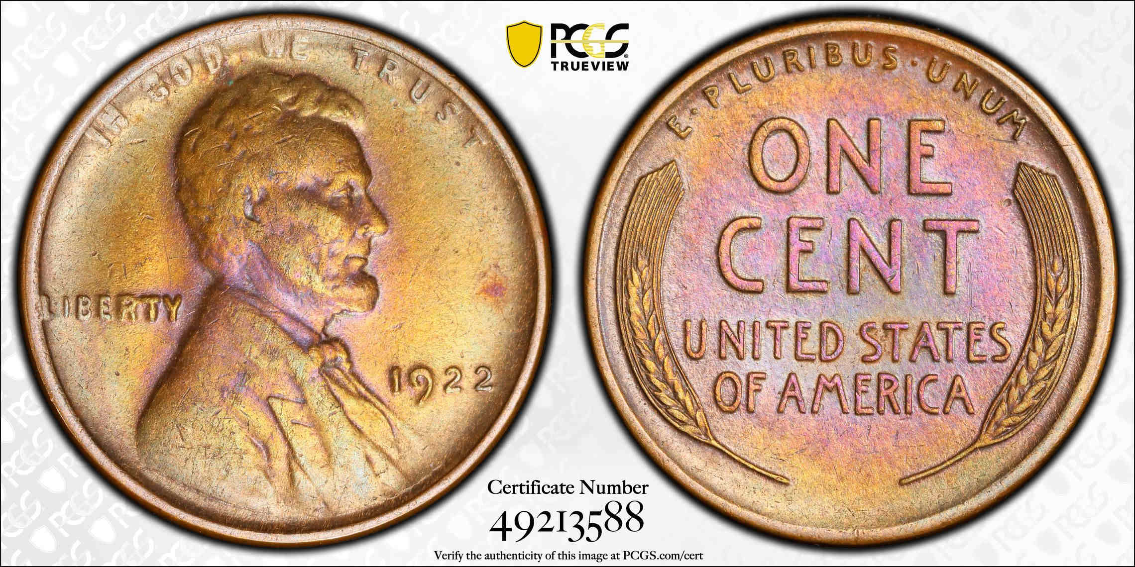 1922-No-D-1c-Strong-Reverse-Lincoln-Cent-#1